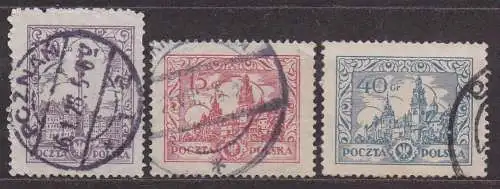 Polen, Mi-Nr. 237, 238 + 242 gest., Baudenkmäler