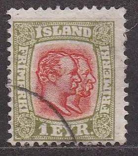 Island, Mi-Nr. 48 gest., Könige Christian IX. + Frederik VIII.