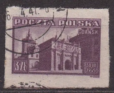 Polen, Mi-Nr. 412 B gest., Ansichten von Danzig: Hohes Tor
