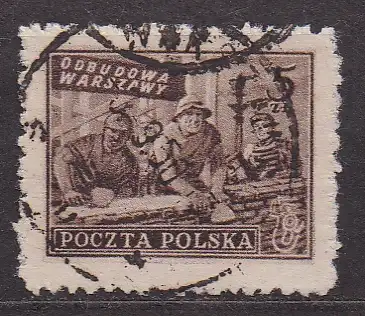 Polen, Mi-Nr. 556 gest., Wiederaufbau von Warschau