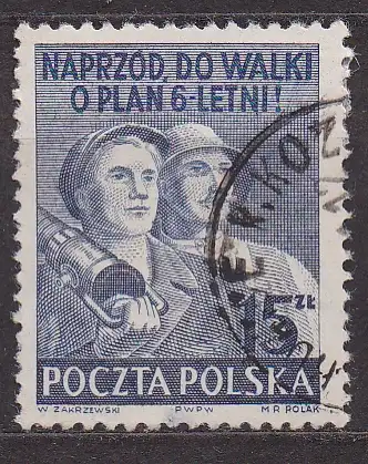 Polen, Mi-Nr. 562 gest., Sechsjahresplan
