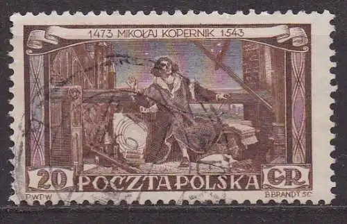 Polen, Mi-Nr. 805 gest., 480. Geburtstag von Nikolaus Kopernikus