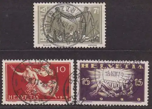 Schweiz, Mi-Nr. 146 - 148 gest., kompl., Friedensvertrag