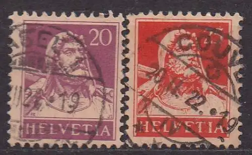 Schweiz, Mi-Nr. 165 + 167 gest., Tell
