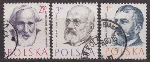 Polen, Mi-Nr. 1013, 1014 + 1029, gest., Berühmte polnische Ärzte