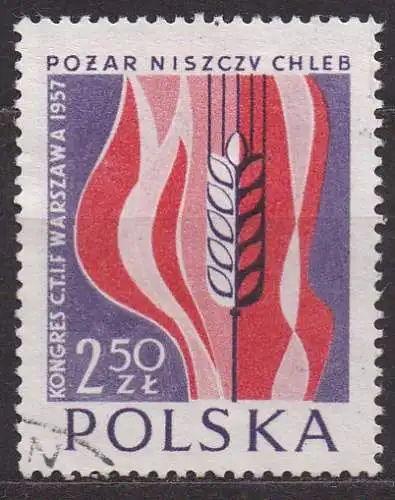 Polen, Mi-Nr. 1027 gest., Kampf gegen das Feuer