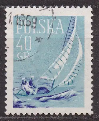 Polen, Mi-Nr. 1086 gest., Segelboot
