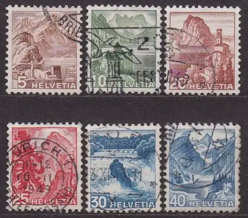 Schweiz, Mi-Nr. 500 - 505 gest., kompl., Landschaften