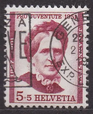 Schweiz, Mi-Nr. 561 gest., Pro Juventute 1951: Johanna Spyri