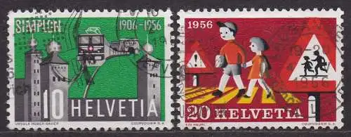 Schweiz, Mi-Nr. 624 + 625 gest., Jahresereignisse 1956