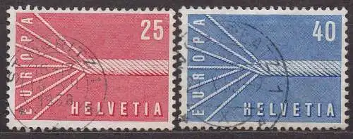 Schweiz, Mi-Nr. 646 - 647 gest., kompl., Europa 1957