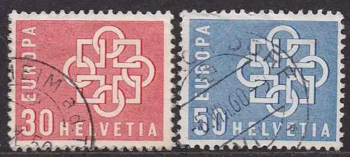 Schweiz, Mi-Nr. 679 - 680 gest., kompl., Europa 1959