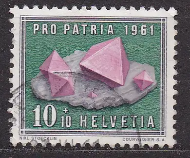 Schweiz, Mi-Nr. 732 gest., Pro Patria 1961: Mineralien und Versteinerungen