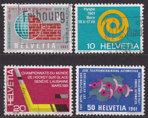 Schweiz, Mi-Nr. 727 - 730 gest., kompl., Jahresereignisse 1961