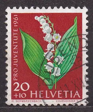 Schweiz, Mi-Nr. 744 gest., Pro Juventute 1961: Maiglöckchen