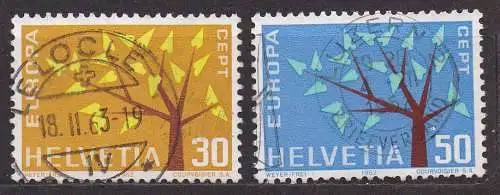 Schweiz, Mi-Nr. 756 - 757 gest., kompl., Europa CEPT 1962