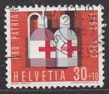Schweiz, Mi-Nr. 778 gest., Pro Patria 1963: Rotes Kreuz