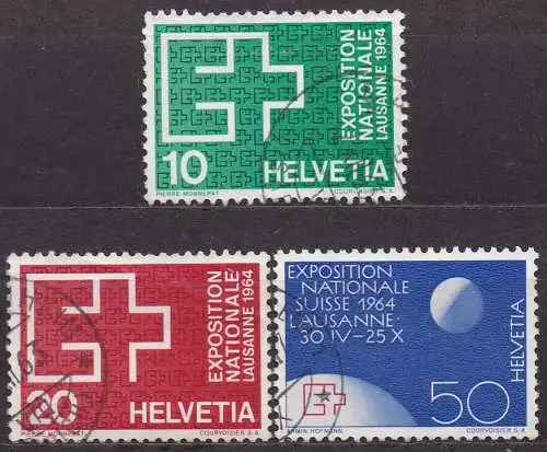 Schweiz, Mi-Nr. 782, 783 + 784 gest., Landesausstellung Expo Lausanne 1964