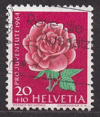 Schweiz, Mi-Nr. 805 gest., Pro Juventute 1964: Edelrose