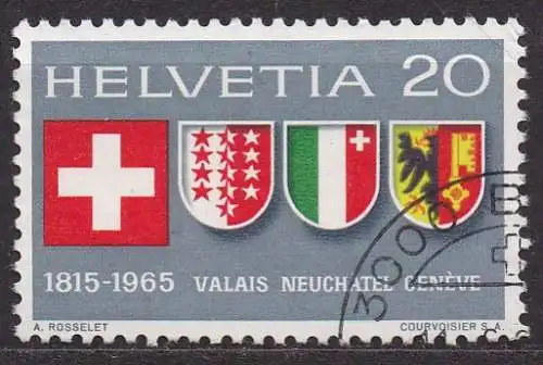 Schweiz, Mi-Nr. 819 gest., 150. Jahrestag des Eintritts 3er Kantone in die Eidgenossenschaft