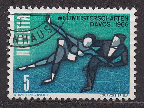 Schweiz, Mi-Nr. 822 gest., Eiskunstlauf-Weltmeisterschaft in Davos