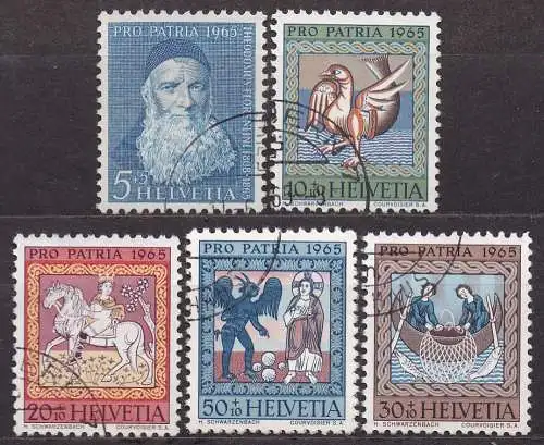 Schweiz, Mi-Nr. 814 - 818 gest., kompl., Pro Patria 1965: Kunst 