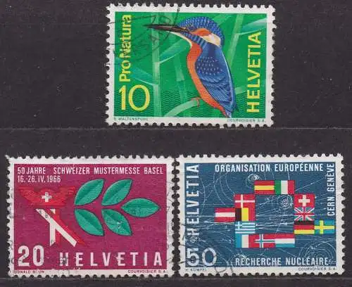 Schweiz, Mi-Nr. 833 - 835 gest., kompl., Jahresereignisse 1966