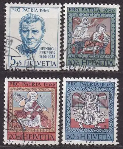 Schweiz, Mi-Nr. 836, 837, 838 + 840 gest., Pro Patria 1966