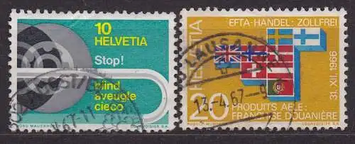 Schweiz, Mi-Nr. 851 - 852 gest., kompl., Jahresereignisse 1967 (I)