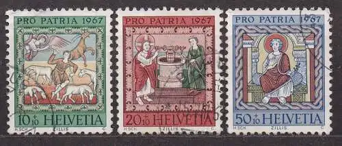 Schweiz, Mi-Nr. 854, 855 + 857 gest., Pro Patria 1967