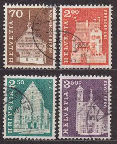 Schweiz, Mi-Nr. 862 - 865 gest., kompl., Baudenkmäler