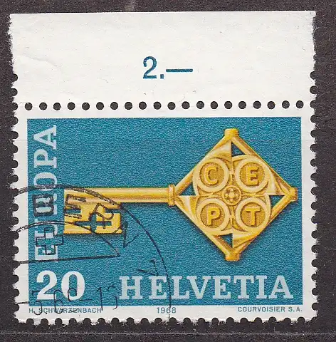 Schweiz, Mi-Nr. 871 gest., OR, Europa CEPT 1968