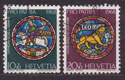 Schweiz, Mi-Nr. 874 + 875 gest., Pro Patria 1968: Kunst