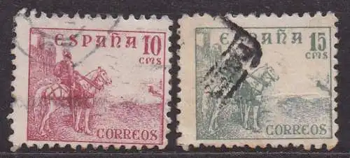 Spanien, Mi-Nr. 768 III + 769 III gest., Cid zu Pferde