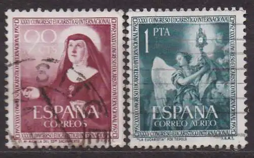 Spanien, Mi-Nr. 1008 - 1009 gest., kompl., 35. Intern. Eucharistischer Kongress
