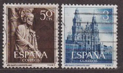 Spanien, Mi-Nr. 1025 - 1026 gest., kompl., Heiliges Jahr des hl. Jakobus von Compostela