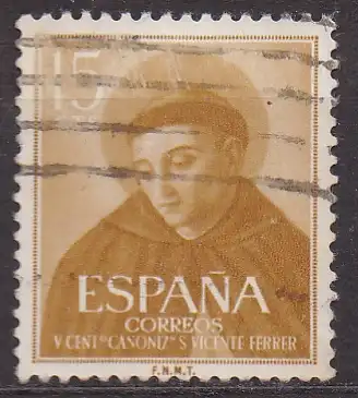 Spanien, Mi-Nr. 1068 gest., 500. Jahrestag der Heiligsprechung von Vicente Ferrer