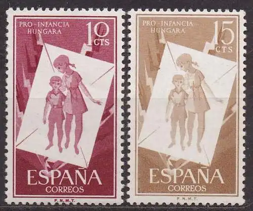 Spanien, Mi-Nr. 1097 + 1098 **, Für die ungarische Jugend
