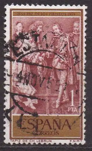 Spanien, Mi-Nr. 1146 gest., 100 Jahre Pyrenäen-Vertrag