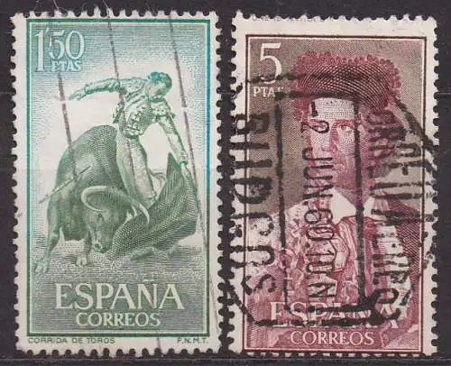 Spanien, Mi-Nr. 1160 + 1162 gest., Stierkampf