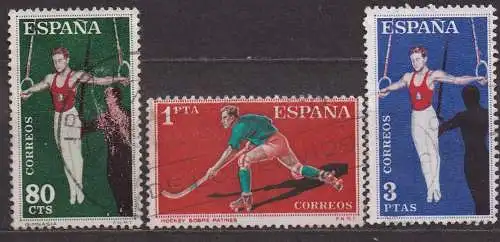 Spanien, Mi-Nr. 1204, 1205 + 1209 gest., Sport