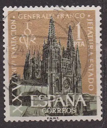 Spanien, Mi-Nr. 1268 gest., 25. Jahrestag der Ernennung General Francos zum Staatschef - Kathedrale von Burgos