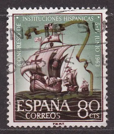 Spanien, Mi-Nr. 1402 gest., Segelschiffe der Kolumbus-Flotte