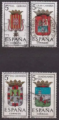 Spanien, Mi-Nr. 104, 1408, 1409 + 1410 gest., Wappen der Provinzen