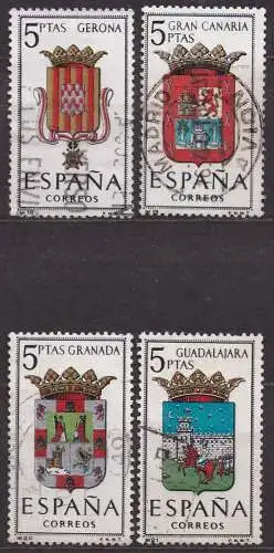 Spanien, Mi-Nr. 1404, 1408, 1409 + 1410 gest., Wappen der Provinzen