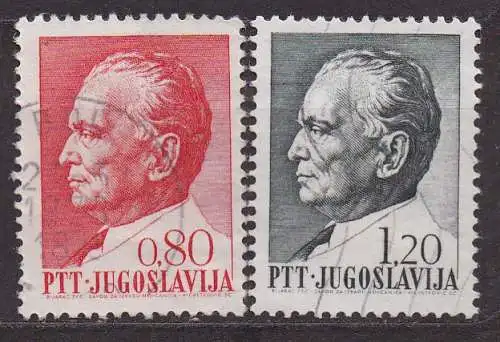 Jugoslawien, Mi-Nr. 1474 + 1475 gest., Präsident Josip B. Tito