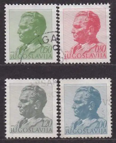 Jugoslawien, Mi-Nr. 1551 - 1554 gest., kompl., Präsident Josip B. Tito