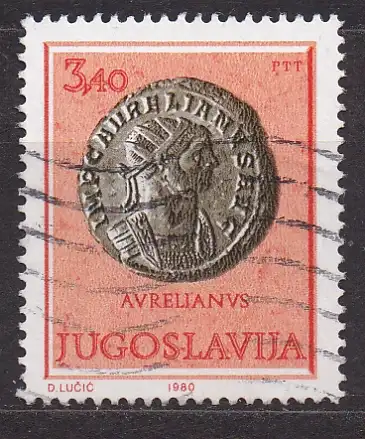 Jugoslawien, Mi-Nr. 1839 gest., Münze: Römischer Kaiser Aurelian