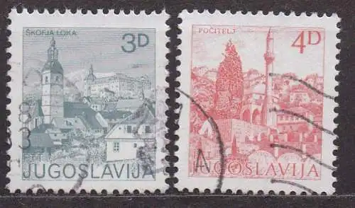 Jugoslawien, Mi-Nr. 1954 C + 1955 A gest., Sehenswürdigkeiten