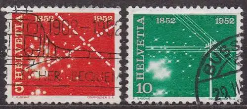 Schweiz, Mi-Nr. 566 + 567 gest., 100 Jahre elektrisches Nachrichtenwesen in der Schweiz